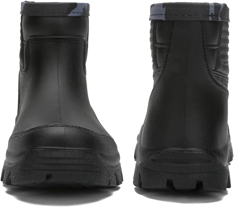 Enelauge Men's Waterproof Rain Short Boots Shoes Nonslip Rubber Rain Footwear