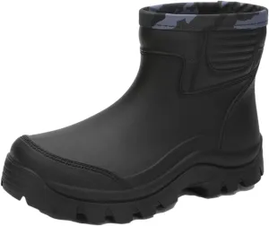Enelauge Men's Waterproof Rain Short Boots Shoes Nonslip Rubber Rain Footwear