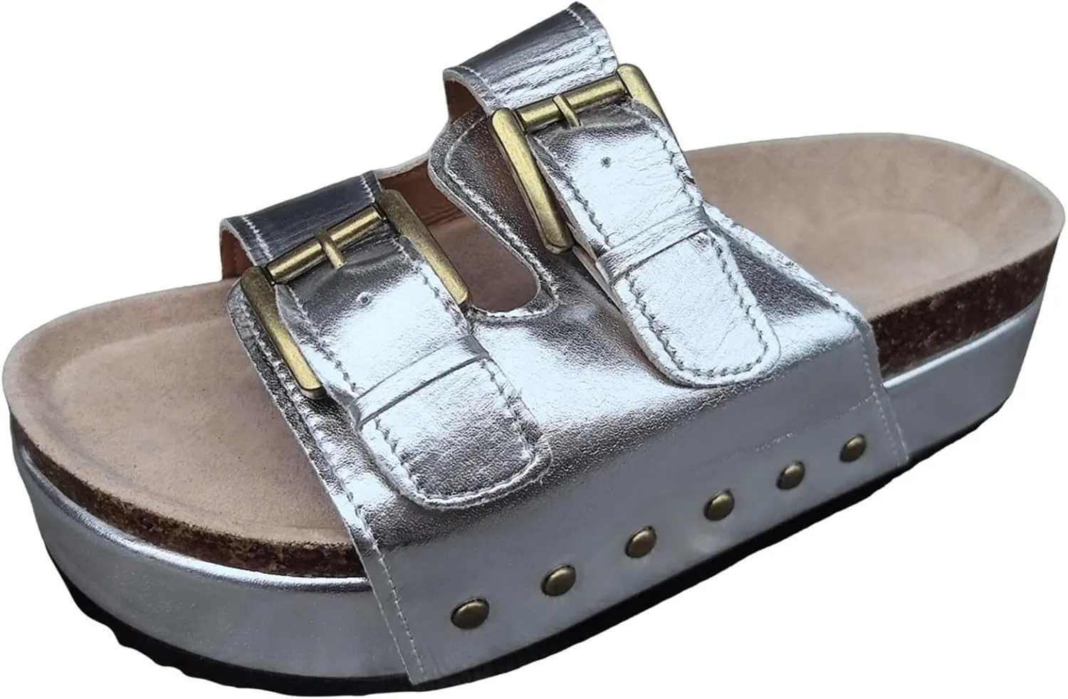 Flatform Sandals for Women Cork Footbed Slippers Platform Sandals Fashionable Thick Soled Mats Comfortable Sandals Women Dressy Summer Casual Walking Wedges Platform Wedges Open Toe Beach Shoes