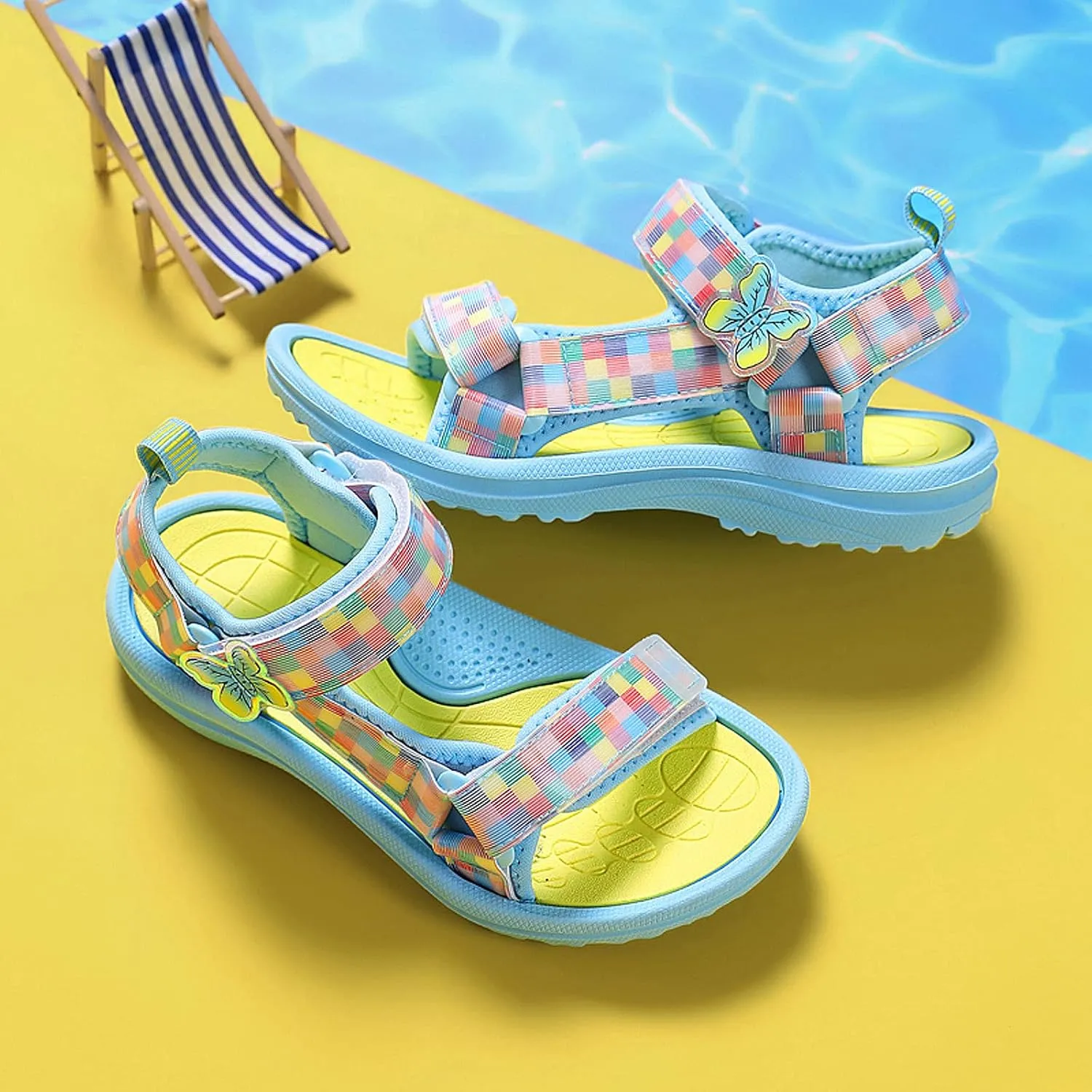 FLIOZY Sandals Girl's Hiking Sandals Kids Adjustable Straps Open Toe Sport Sandals Toddler Summer Sports Outdoor Shoes