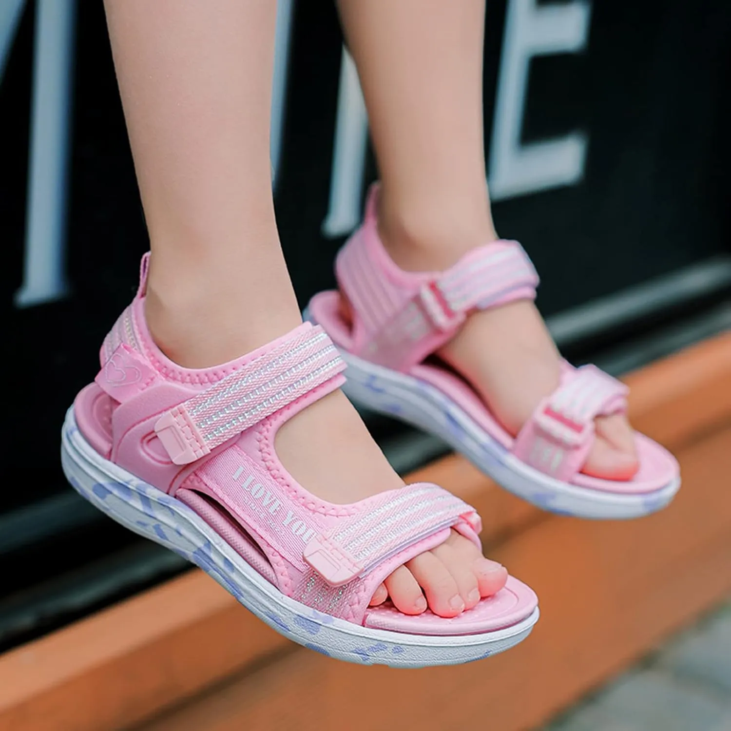 FLIOZY Sandals Girl's Hiking Sandals Kids Adjustable Straps Open Toe Sport Sandals Toddler Summer Sports Outdoor Shoes