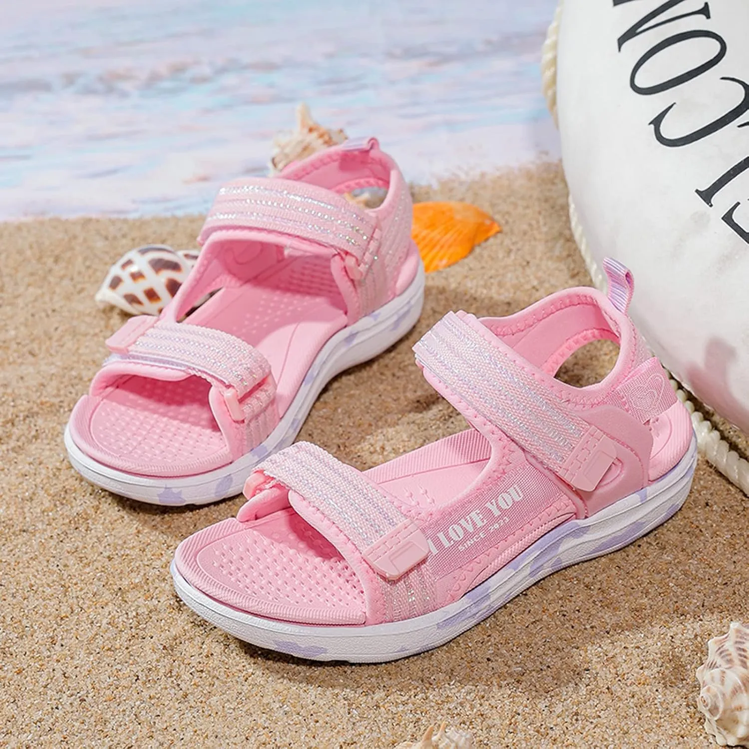 FLIOZY Sandals Girl's Hiking Sandals Kids Adjustable Straps Open Toe Sport Sandals Toddler Summer Sports Outdoor Shoes