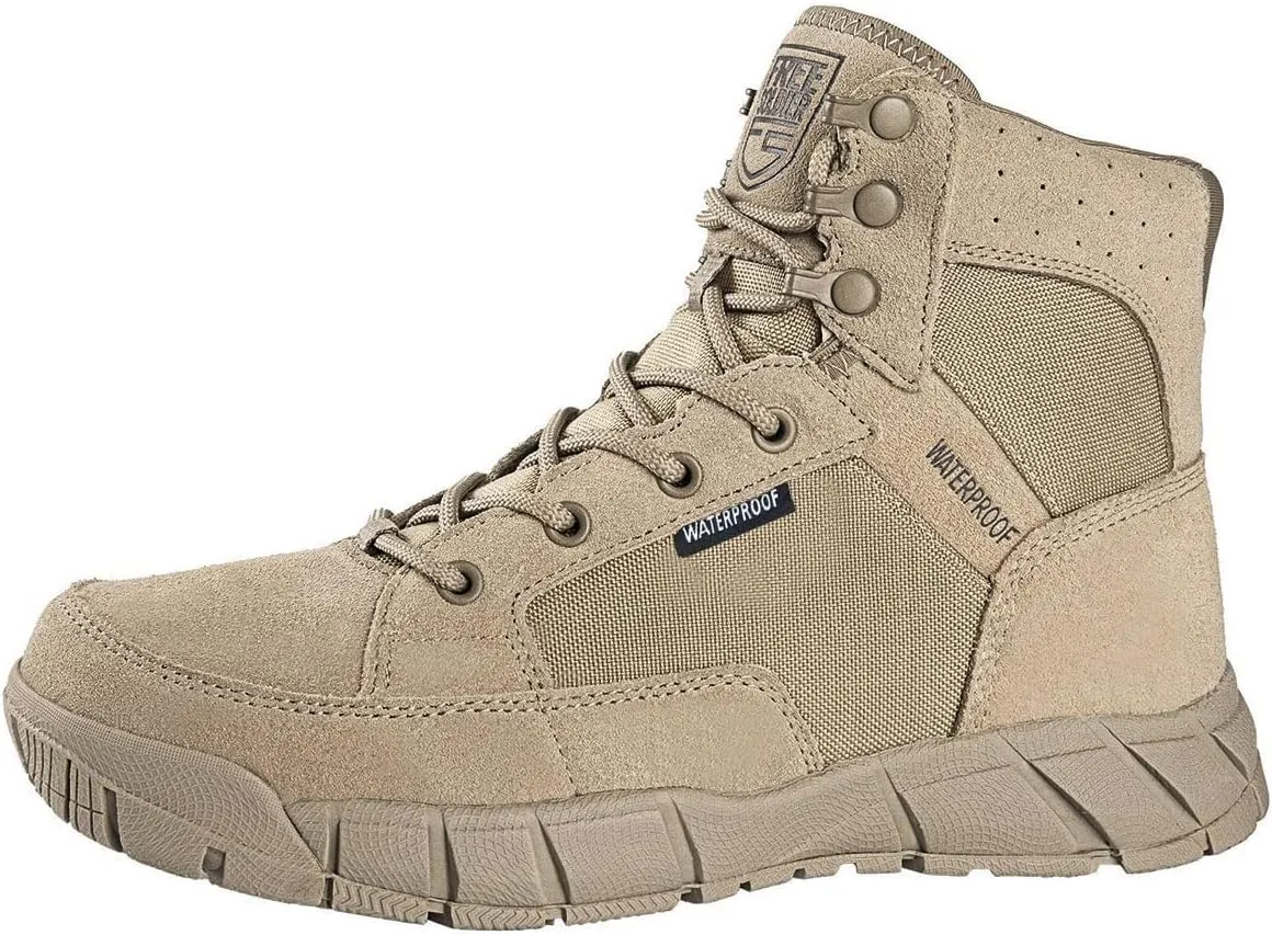 FREE SOLDIER Hiking Work Boots Men's Tactical Boots 6 Inches Waterproof Military Boots Outdoors Desert Boots