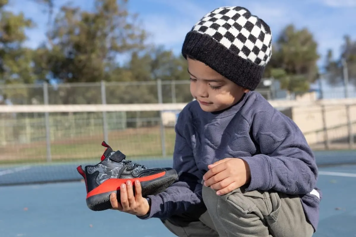 GEERX Dino Kids Boys Basketball Shoes Non Slip High Top Ankle Protection Sport Athletic Boy Sneakers