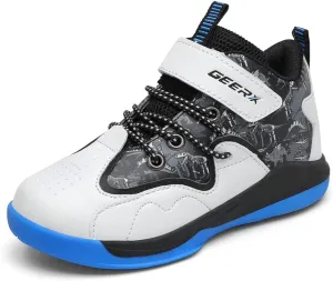 GEERX Dino Kids Boys Basketball Shoes Non Slip High Top Ankle Protection Sport Athletic Boy Sneakers