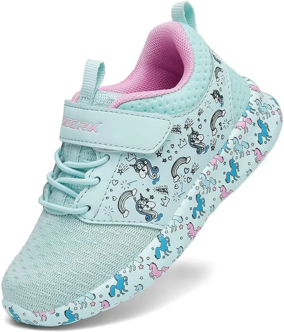 GEERX YUNI Unicorn Girls Shoes Lightweight Breathable Comfortable Sport Walking Athletic Running Tennis Sneakers (Toddler/Little Kid)