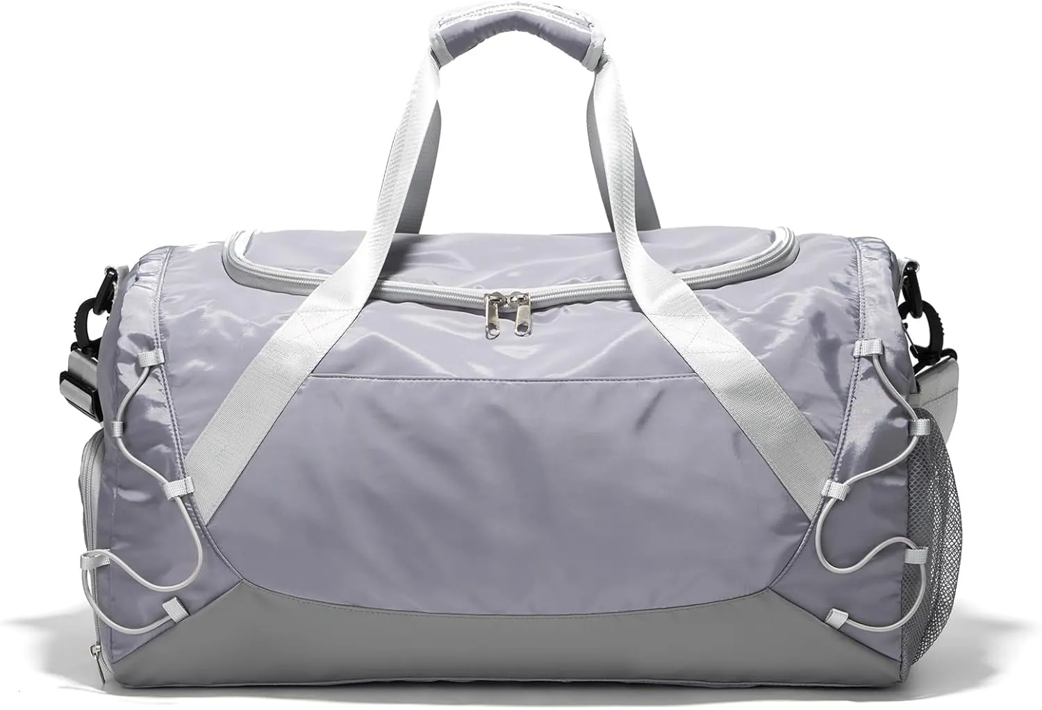 Gym Bag for Women Men Duffle Bag for Travel with Shoes Compartment and Wet Pocket Small Carry on Weekender Bags for Sports Overnight Fitness Yoga Dance Workout Swimming Hospital Tote (Grey)