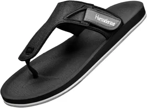Harssidanzar Men Flip-Flops Flat Indoor Outdoor Summer Beach Thong Slip on Sandals KM235US