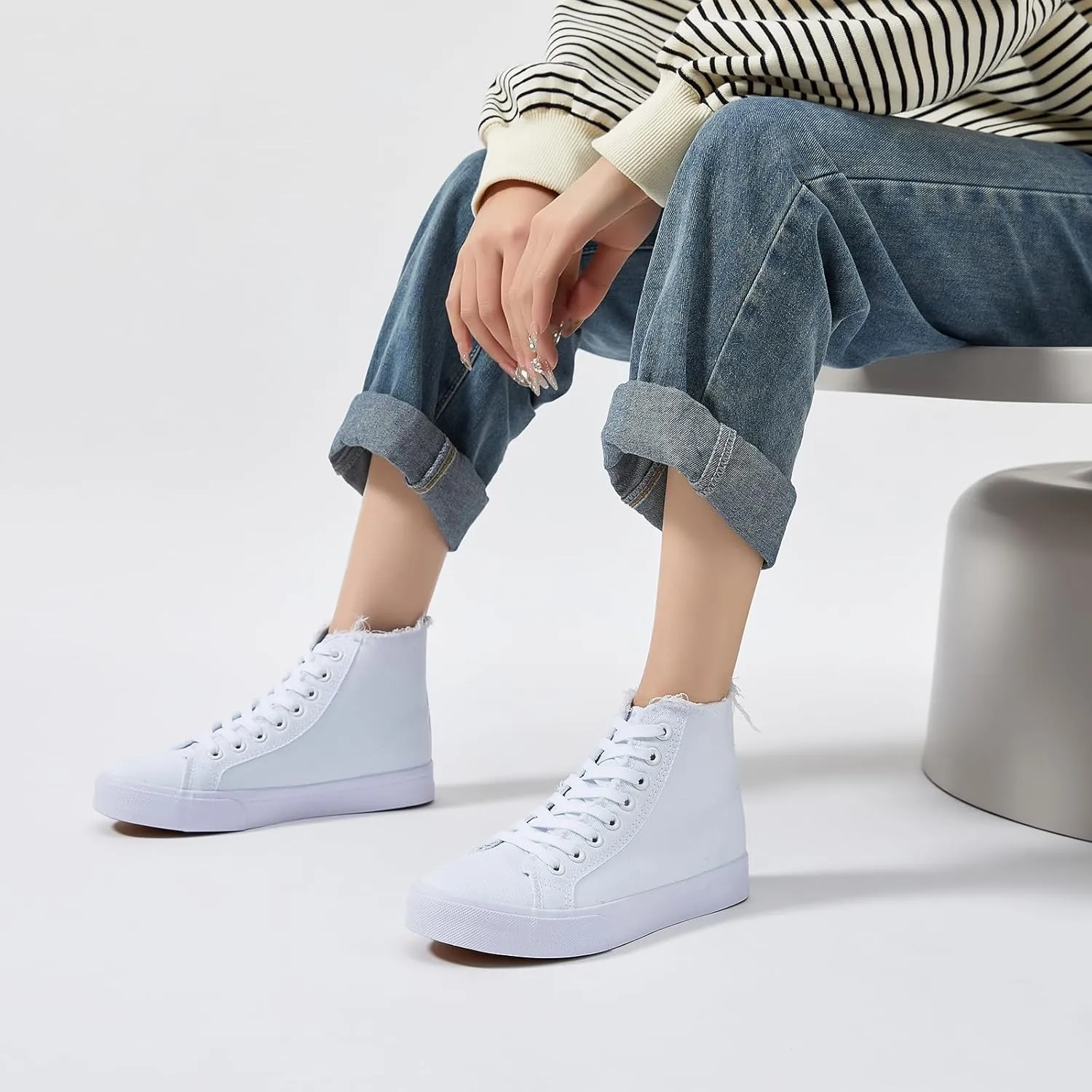 hash bubbie Unisex Canvas High top Sneakers Women's Classic Fashion High Tops Canvas Shoes Casual Tennis Shoes for Men
