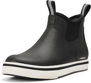 HISEA Men's Deck Boots Saltwater Fishing Booties Waterproof Ankle Rain Boots High Traction