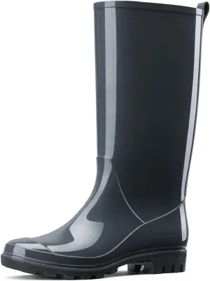 HISEA Rain Boots for Women Waterproof Garden Boots, Knee High Rain Shoes, Non Slip Seamless Welly
