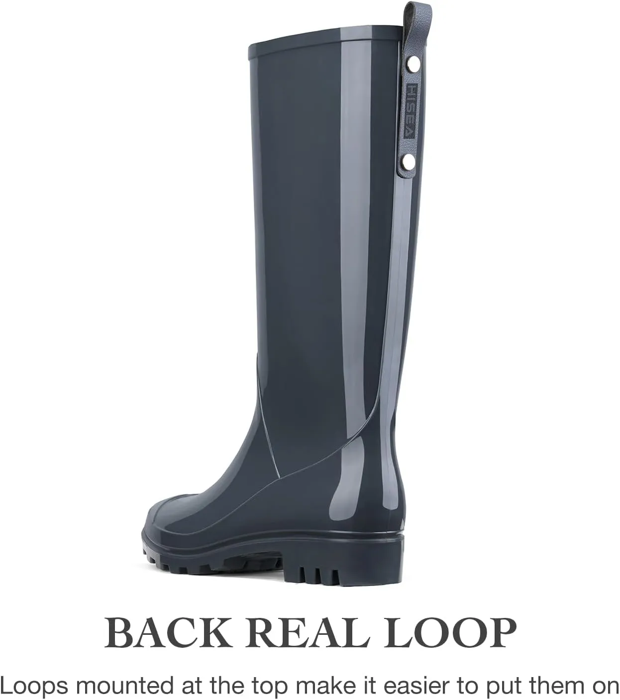 HISEA Rain Boots for Women Waterproof Garden Boots, Knee High Rain Shoes, Non Slip Seamless Welly