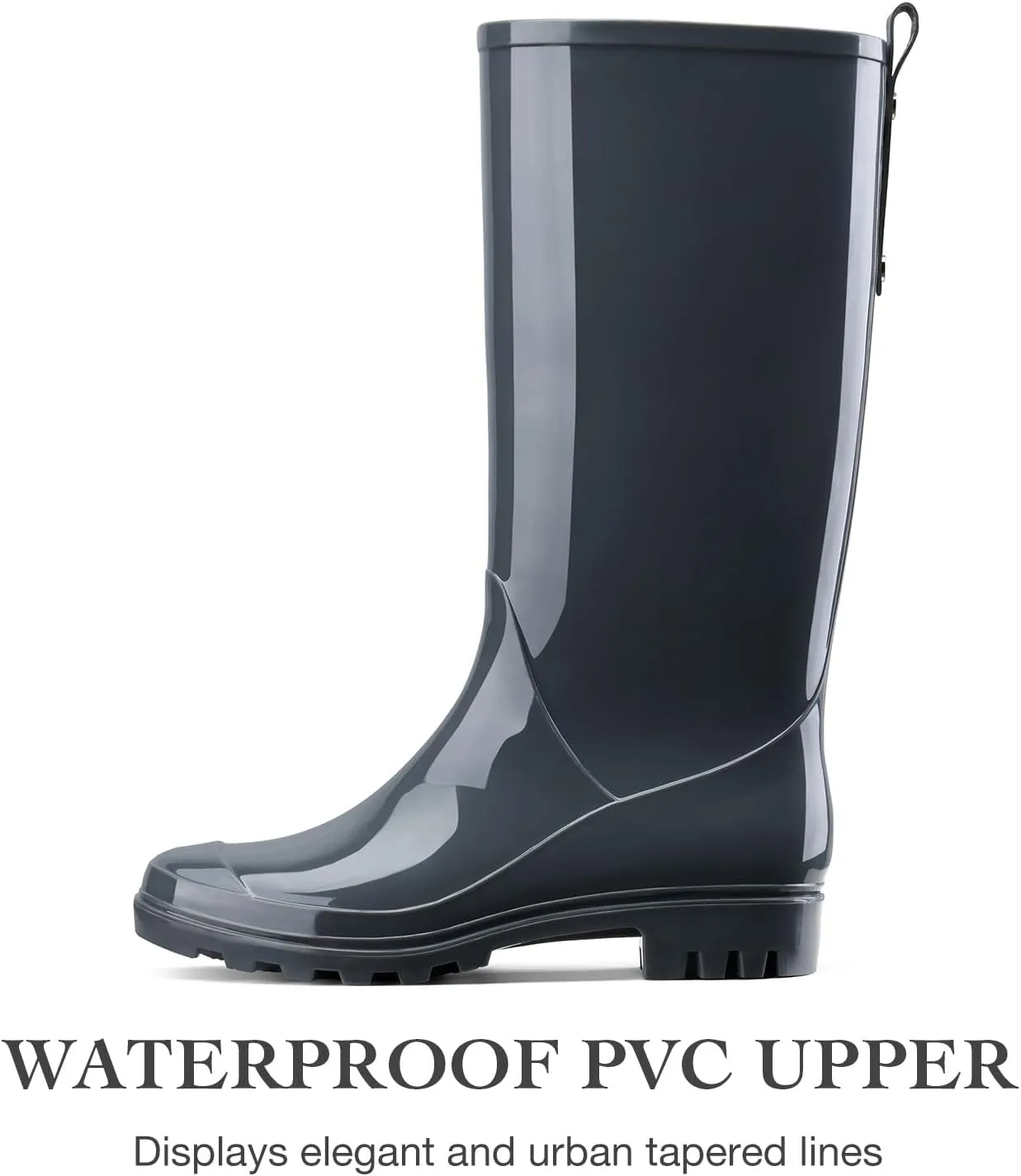 HISEA Rain Boots for Women Waterproof Garden Boots, Knee High Rain Shoes, Non Slip Seamless Welly