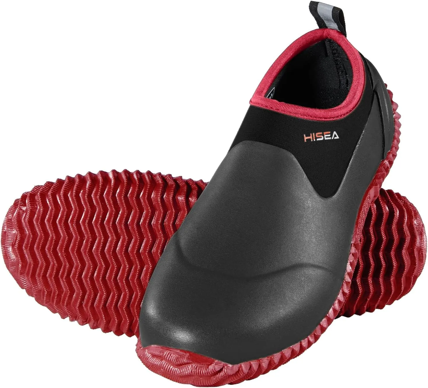 HISEA Unisex Waterproof Garden Shoes, Men's Rubber Rain Boots Women's Ankle Rain Shoes Neoprene Camp Booties Outdoor Slip-On Rain Footwear for Gardening, Farming, Camping, Car Wash, Lawn Care and Yard Work