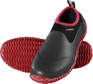 HISEA Unisex Waterproof Garden Shoes, Men's Rubber Rain Boots Women's Ankle Rain Shoes Neoprene Camp Booties Outdoor Slip-On Rain Footwear for Gardening, Farming, Camping, Car Wash, Lawn Care and Yard Work