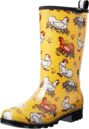 HISEA Women's Rain Boots Waterproof Mid Calf Garden Boots for Women