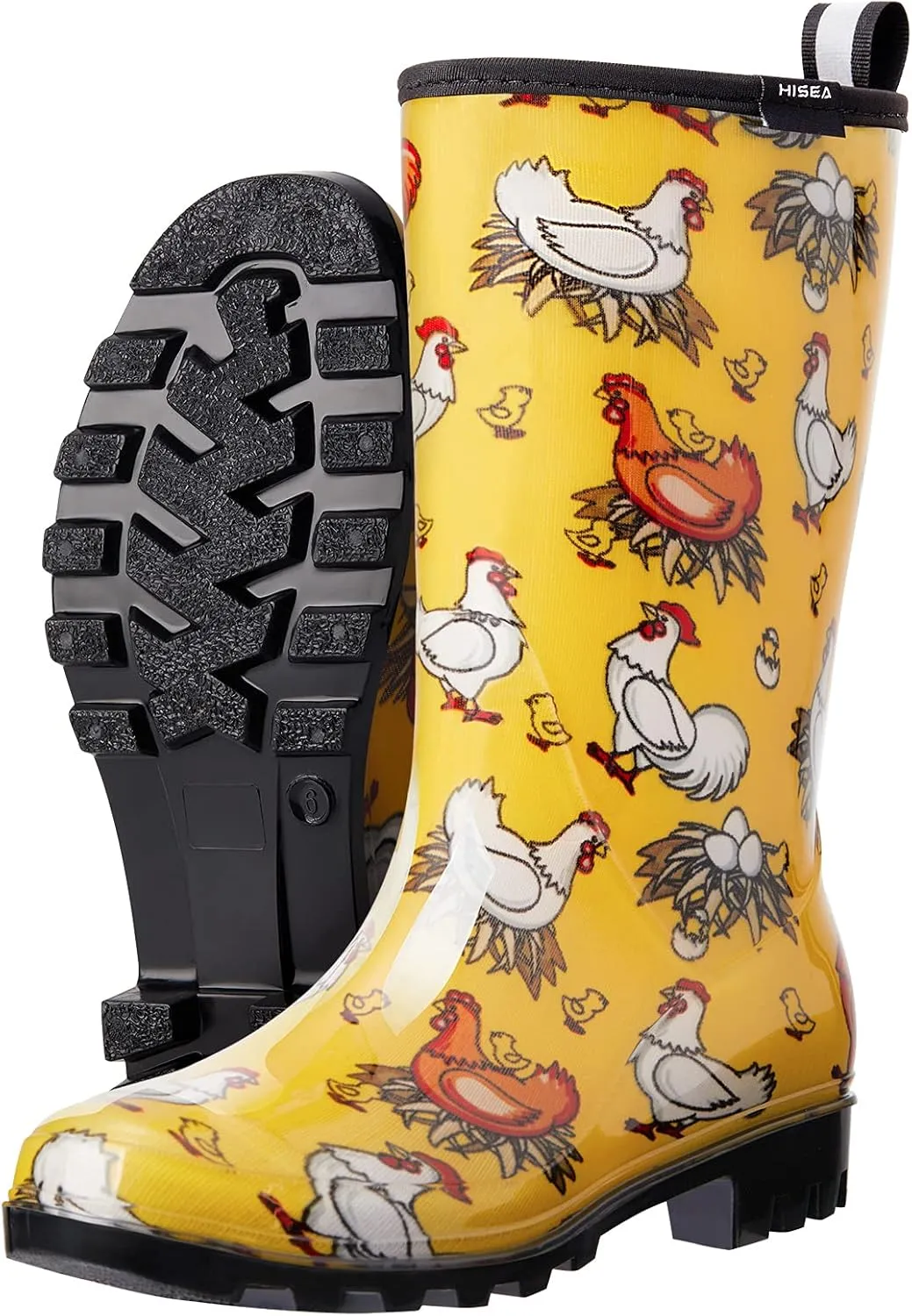 HISEA Women's Rain Boots Waterproof Mid Calf Garden Boots for Women