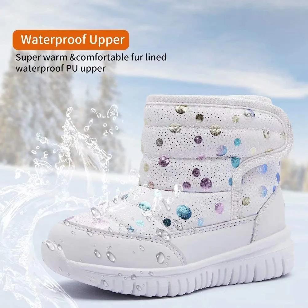 HOBIBEAR Boys Girls Toddler Snow Boots Waterproof Slip Resistant Outdoor Winter Shoes(Toddler/Little Kids/Big Kids)