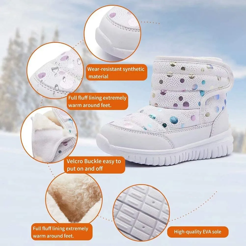 HOBIBEAR Boys Girls Toddler Snow Boots Waterproof Slip Resistant Outdoor Winter Shoes(Toddler/Little Kids/Big Kids)