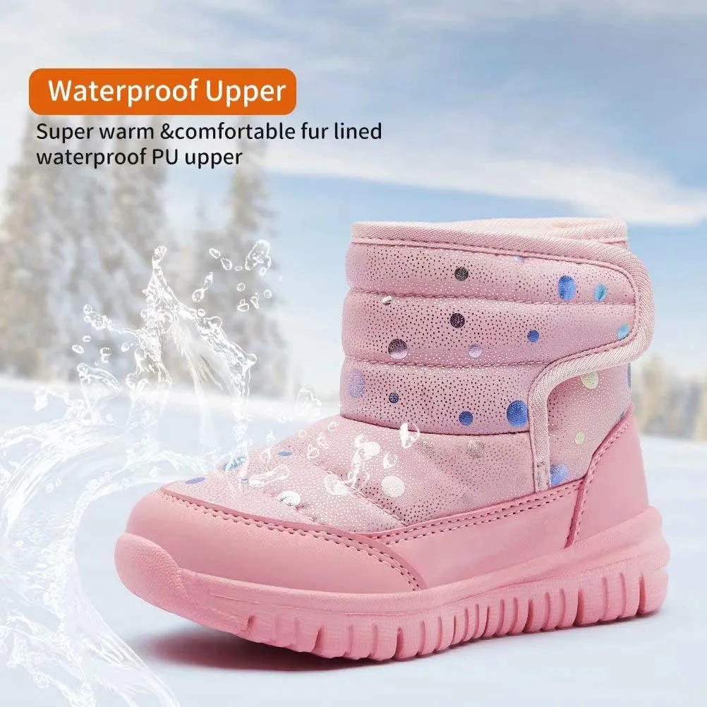 HOBIBEAR Boys Girls Toddler Snow Boots Waterproof Slip Resistant Outdoor Winter Shoes(Toddler/Little Kids/Big Kids)