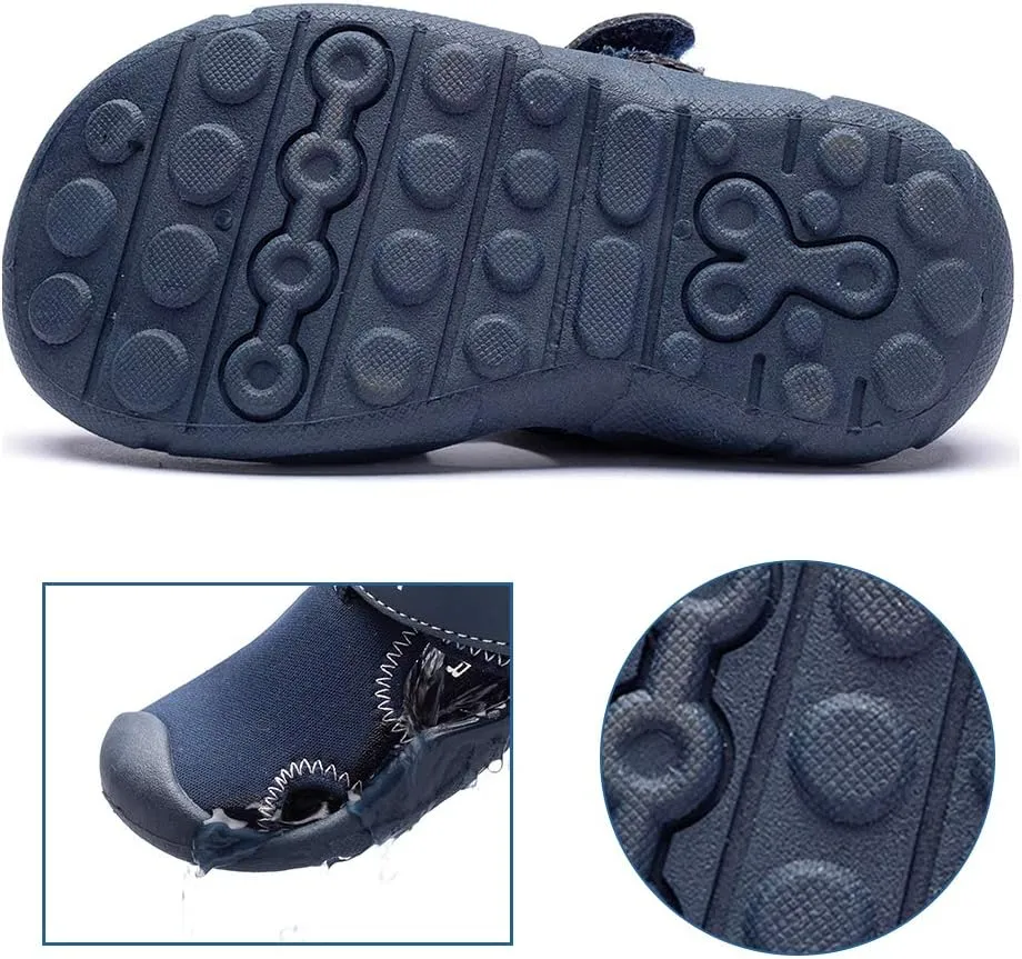 HOBIBEAR Boys Girls Water Shoes Quick Dry Closed-Toe Aquatic Sport Sandals Toddler/Little Kid