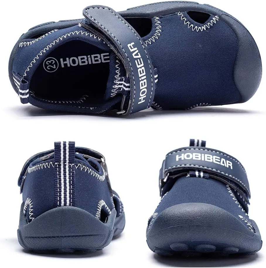 HOBIBEAR Boys Girls Water Shoes Quick Dry Closed-Toe Aquatic Sport Sandals Toddler/Little Kid