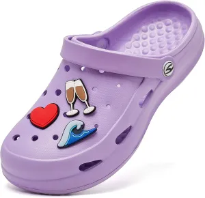 HOBIBEAR Women Classic Clog Slip on Garden Shoes Sandals Slippers for Indoor Outdoor