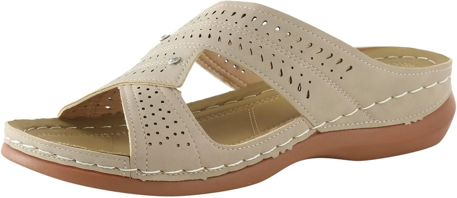 House Shoes with Arch Support for Women Womens Orthopedic Sandals 9 Black Strappy Sandals Wedge Heel Sandals Plantar Fasciitis Dress Shoes Women Sandals for Older Women Comfortable