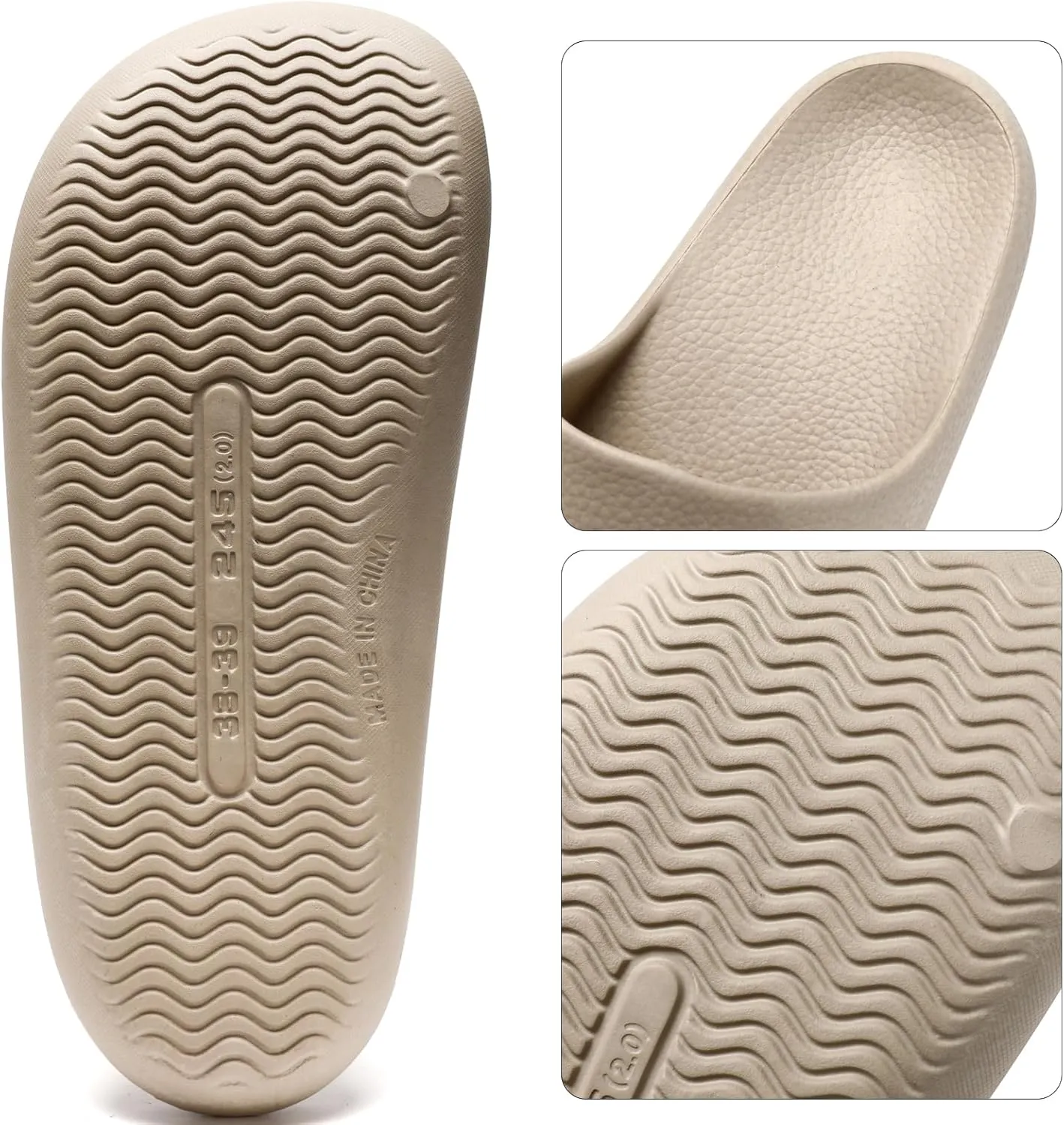 House Slides for Women Men, Quick Drying Shower Slippers, Waterproof Cloud Slides for Women Indoor, Soft Womens Slides Sandals Comfortable Arch Support