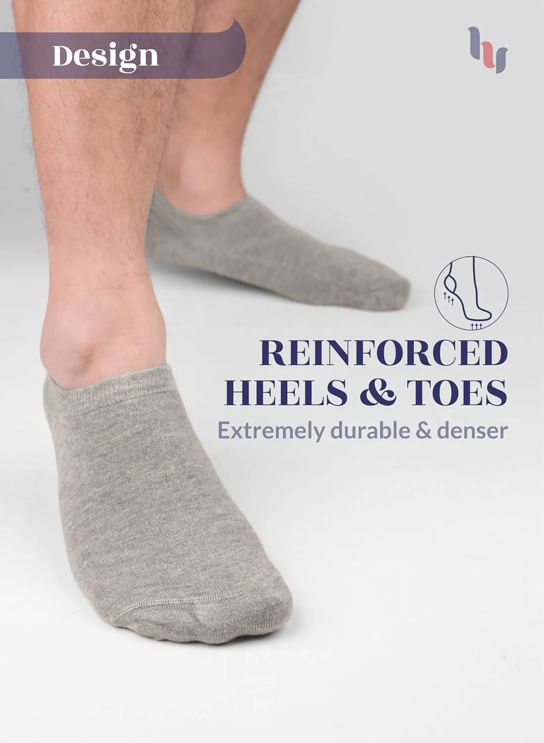 Hugh Ugoli Men Bamboo No Show Socks, Non Slip, Soft,Thin, Low Cut, Seamless Toe, Shoe Size: 11-13/8-11 6&12 Pairs