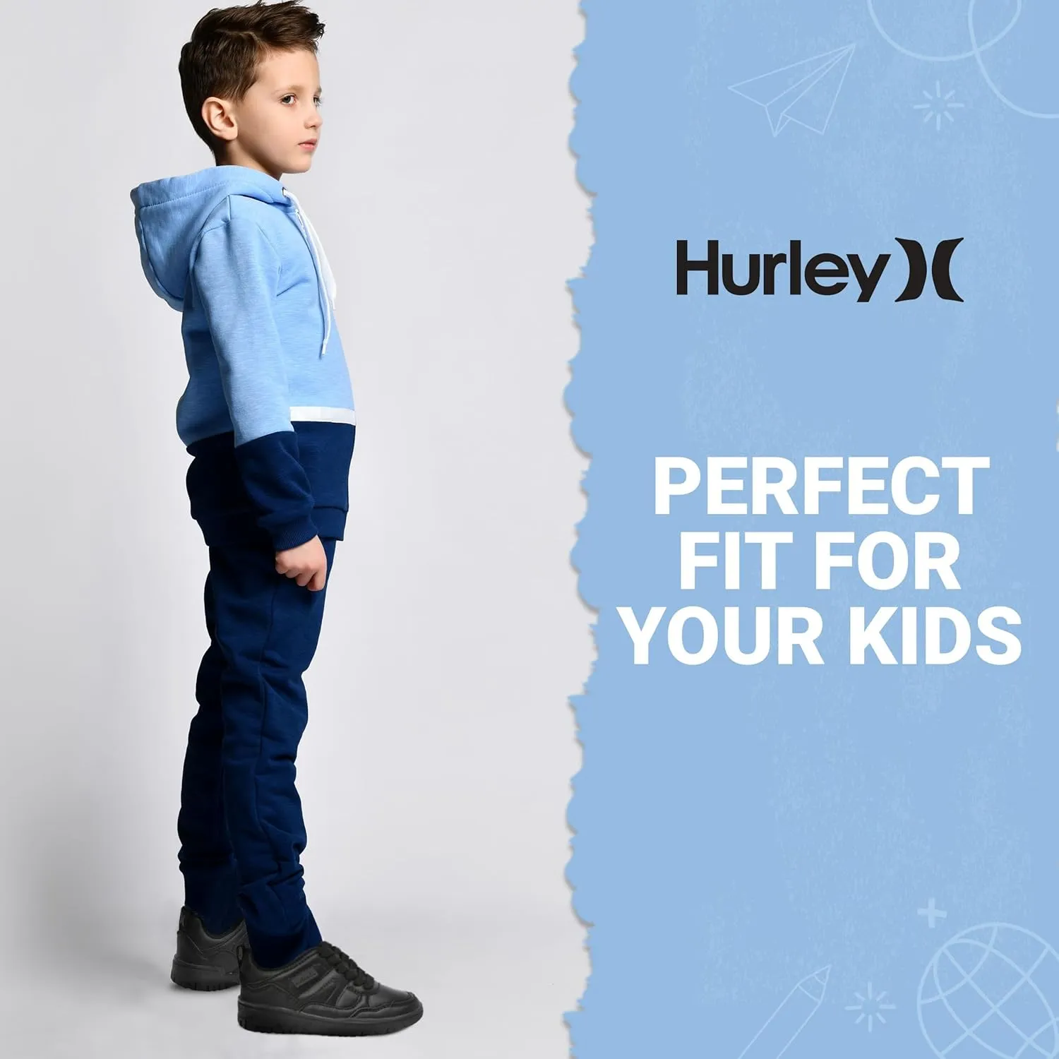 Hurley Kids' Jason Low Cut Sneakers, Lace Up Sneaker Shoes for Kids, Sports Shoes for Boys and Girls, Padded Sneakers with Durable Outsoles, Basketball Shoes for Kids