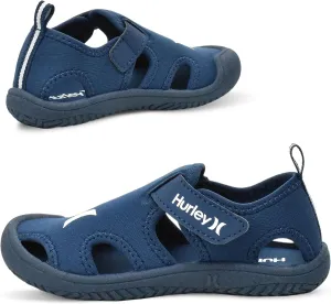 Hurley Kona Toddler Water Shoes - Beach Essentials, Girls and Boys Closed Toe Sandals, Lightweight, Breathable, Kids Water Shoes with Non-Slip Sole and Adjustable Straps, Outdoor Toddler Swim Shoes