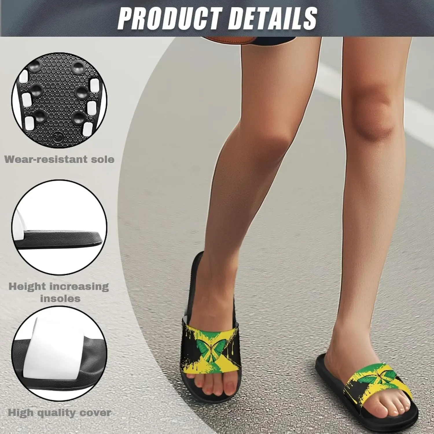 Increase Platform Flip Flops - Anti-Slip Outdoor Sandals for Beach, Pool, and Travel