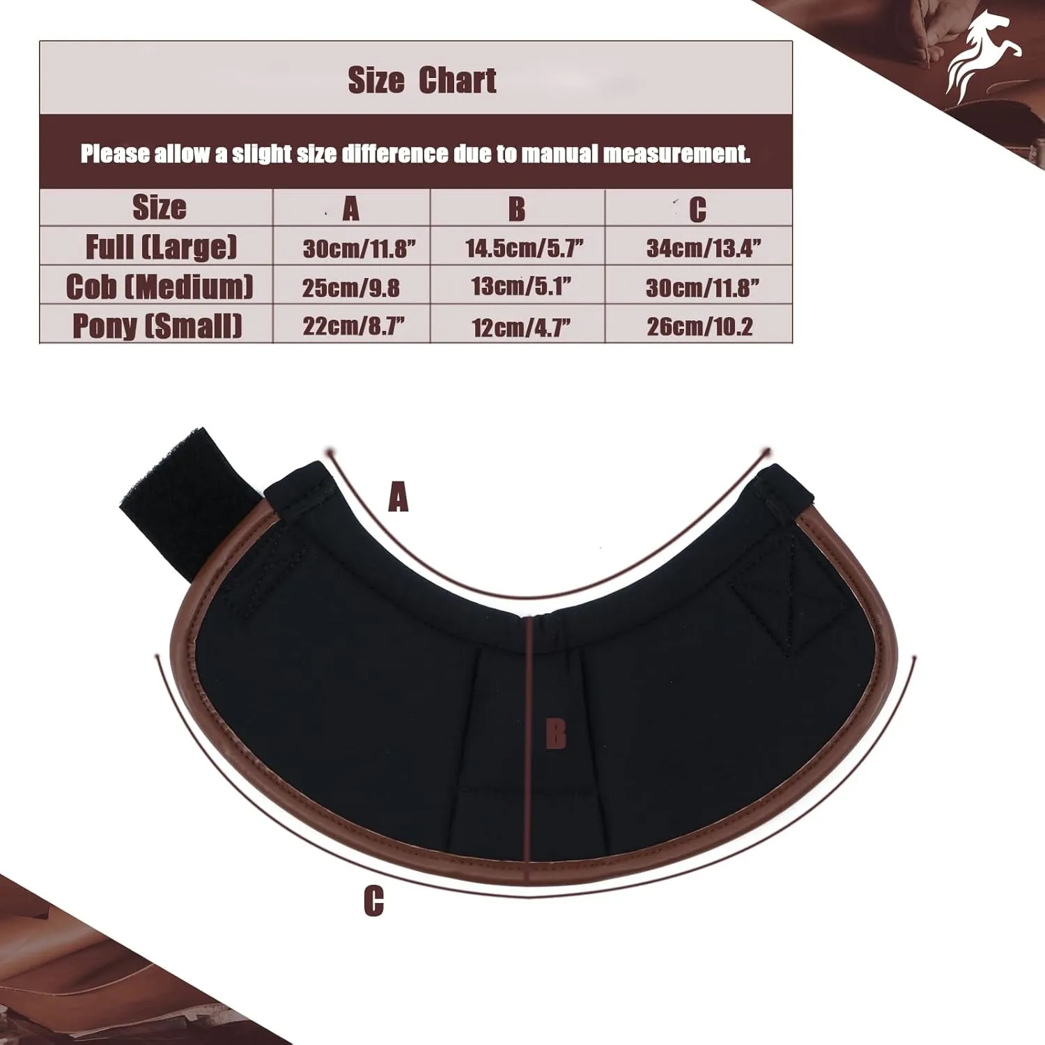 Jeereal No Turn Bell Boots Hoof Protection,Shock Absorbing, Water-Repellent,with Anti-Spin Fastening System |Neoprene,Waterproof Cloth,Genuine Leather (Coffee, Cob (Medium))