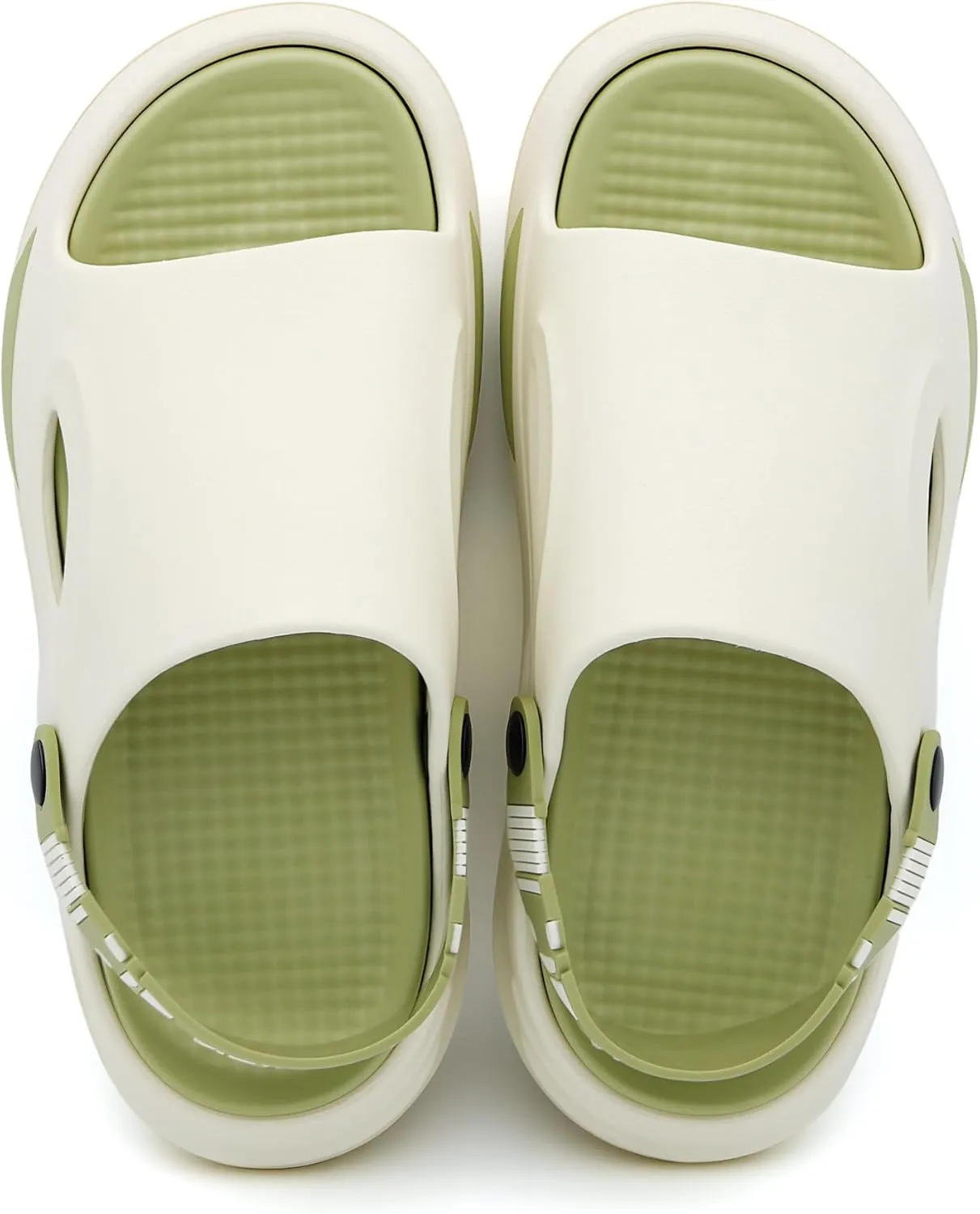 Jerzmy Cloud Slides Mens Sandals, Ultra Cushion Comfy Men Slippers, Arch Support Man Sport Sandal with Back Strap Open Toe Shoes for Indoor Outdoor Beach Garden Travel