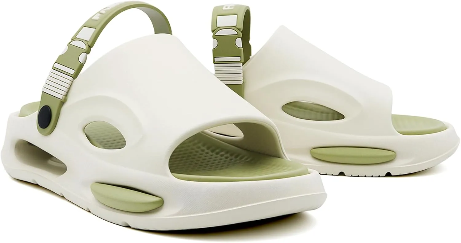 Jerzmy Cloud Slides Mens Sandals, Ultra Cushion Comfy Men Slippers, Arch Support Man Sport Sandal with Back Strap Open Toe Shoes for Indoor Outdoor Beach Garden Travel