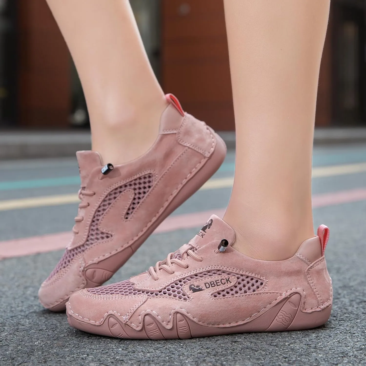 JishinGal Women Outdoor Mesh Trail Shoes for Hiking & Walking Women's Summer Sports Shoes Breathable Mesh Non-Slip Lightweight Casual Sneakers