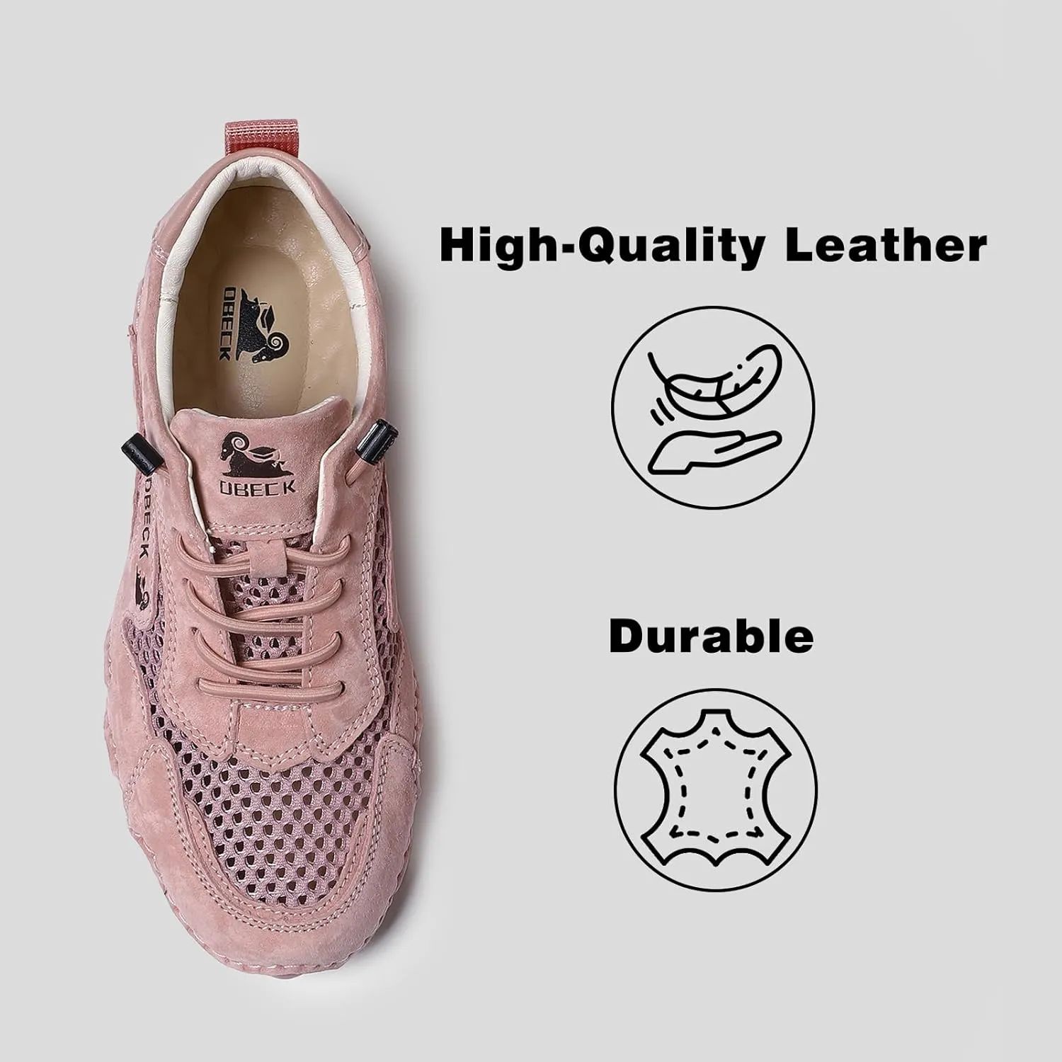 JishinGal Women Outdoor Mesh Trail Shoes for Hiking & Walking Women's Summer Sports Shoes Breathable Mesh Non-Slip Lightweight Casual Sneakers
