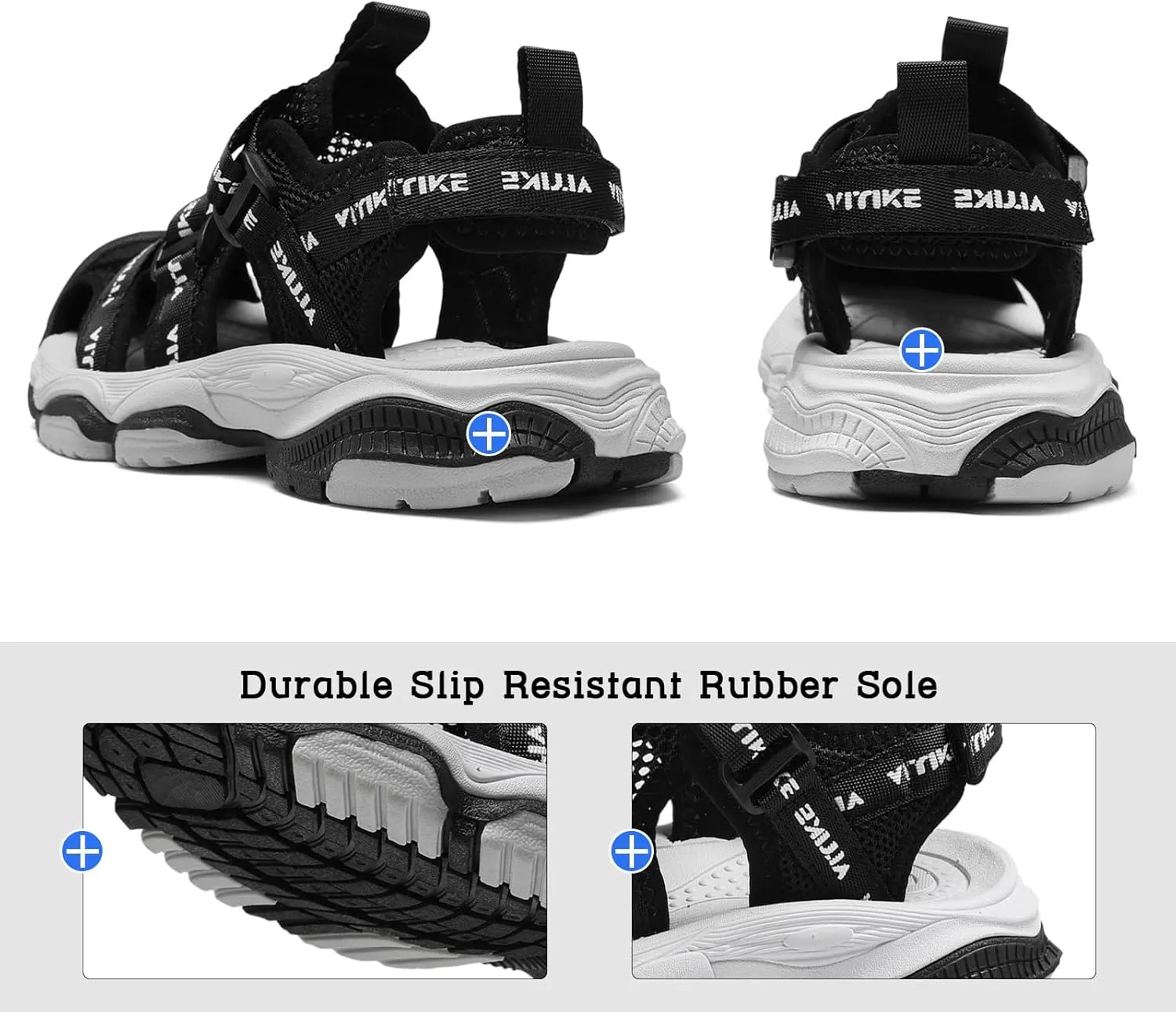 JMFCHI Boys Girls Sports Sandals Summer Kids Closed Toe Outdoor Sandals Athletic Water Shoes Sandals Child Pool Beach Sandals Quick Drying Slip Resistant