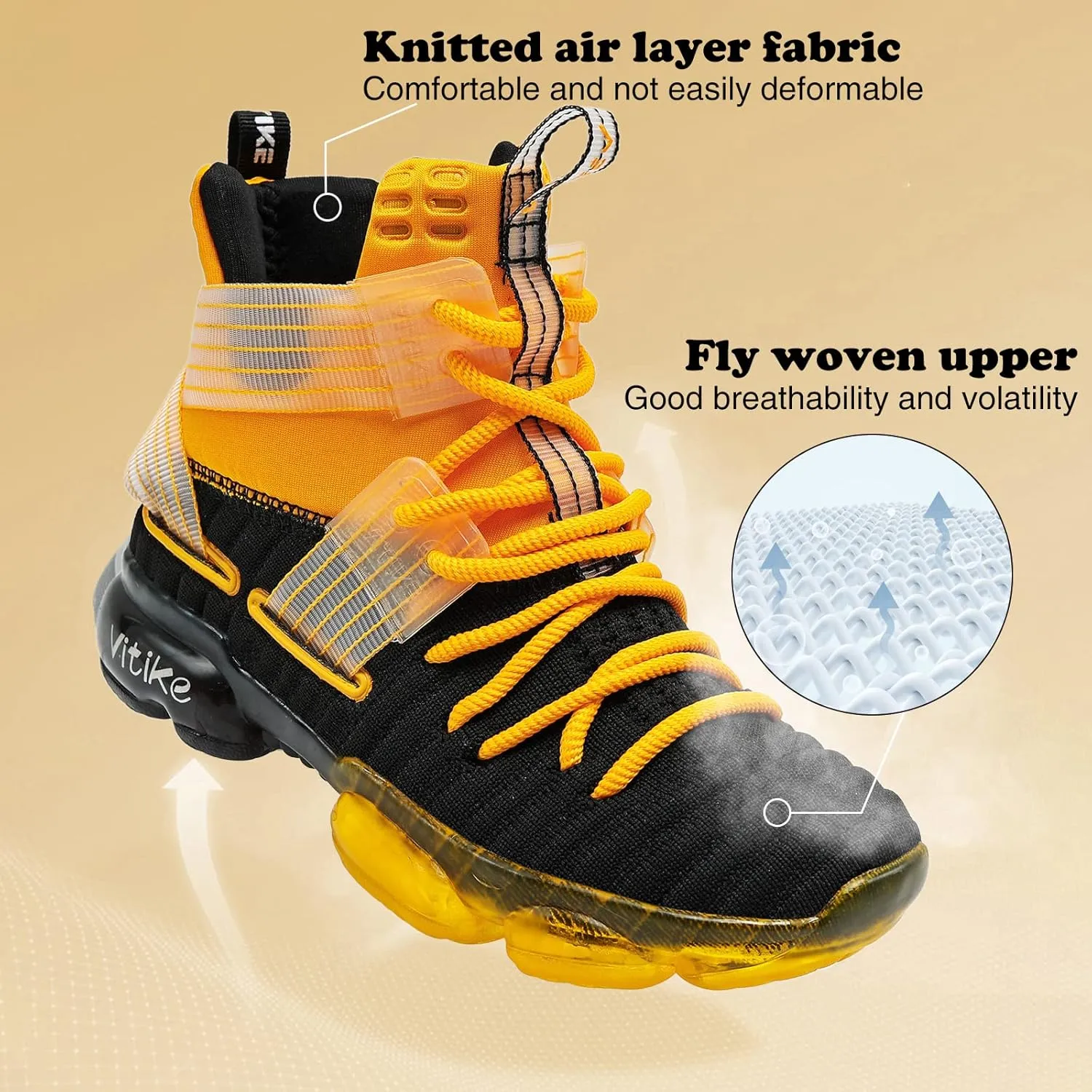 JMFCHI Kids Basketball Shoes High-top Sports Shoes Sneakers Durable Lace-up Non-Slip Running Shoes Secure for Little Kids Big Kids and Boys Girls