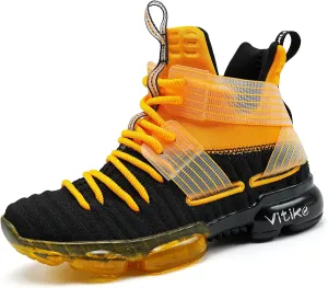 JMFCHI Kids Basketball Shoes High-top Sports Shoes Sneakers Durable Lace-up Non-Slip Running Shoes Secure for Little Kids Big Kids and Boys Girls