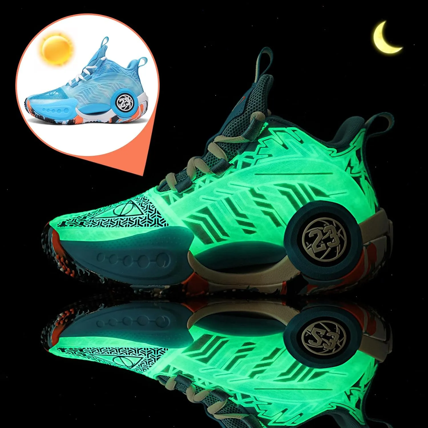 JMFCHI Kids Basketball Shoes High-top Sports Shoes Sneakers Durable Lace-up Non-Slip Running Shoes Secure for Little Kids Big Kids and Boys Girls