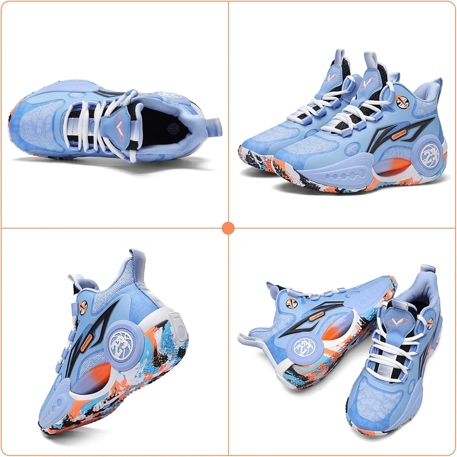 JMFCHI Kids Basketball Shoes High-top Sports Shoes Sneakers Durable Lace-up Non-Slip Running Shoes Secure for Little Kids Big Kids and Boys Girls