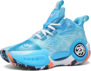 JMFCHI Kids Basketball Shoes High-top Sports Shoes Sneakers Durable Lace-up Non-Slip Running Shoes Secure for Little Kids Big Kids and Boys Girls