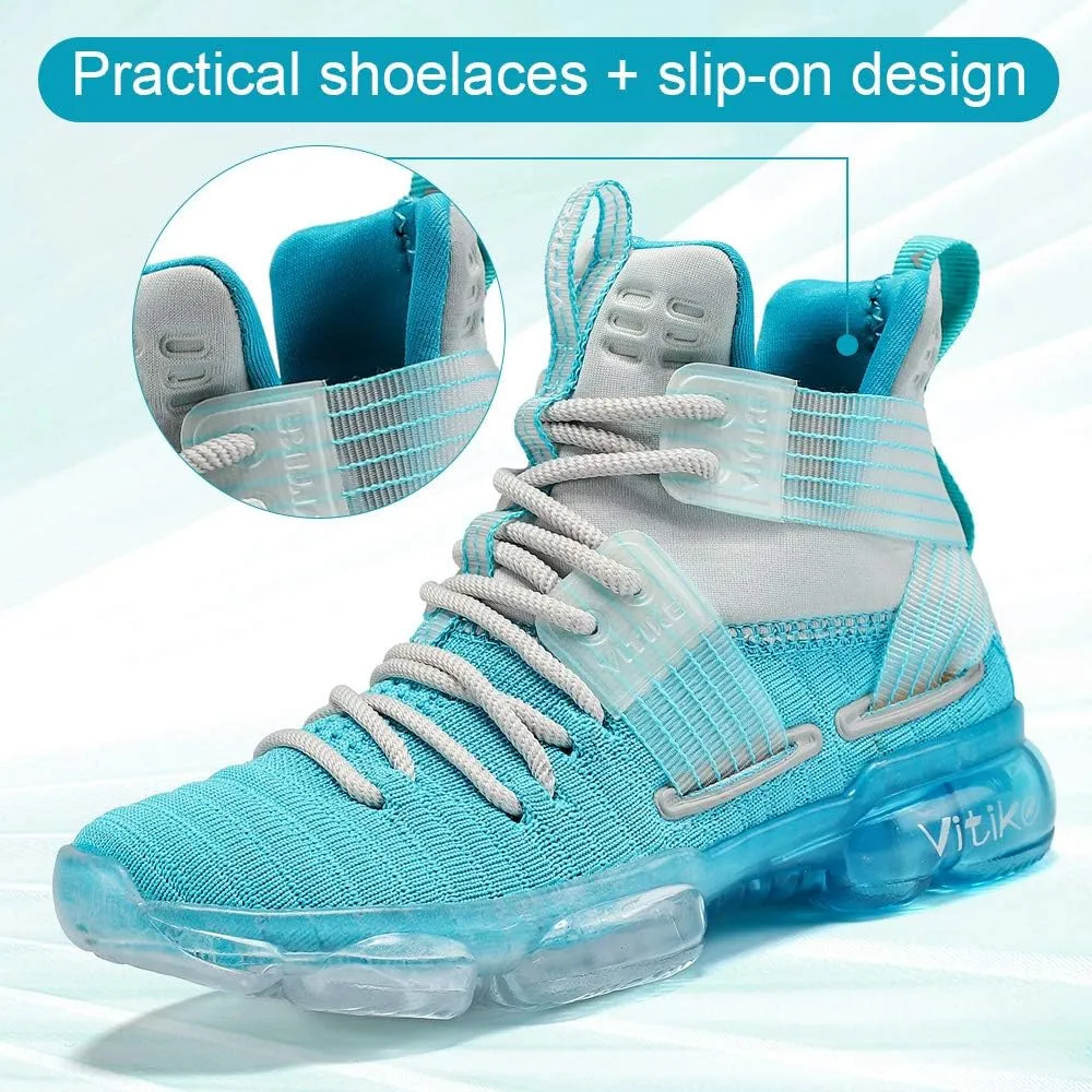JMFCHI Kids Basketball Shoes High-top Sports Shoes Sneakers Durable Lace-up Non-Slip Running Shoes Secure for Little Kids Big Kids and Boys Girls