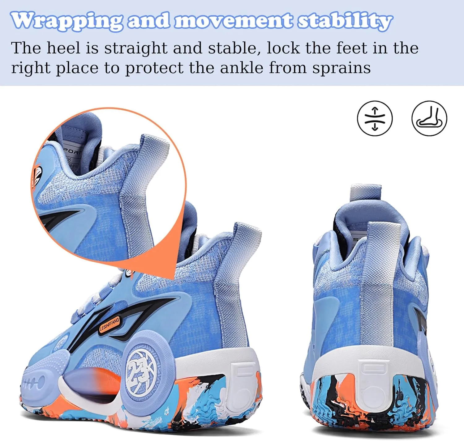 JMFCHI Kids Basketball Shoes High-top Sports Shoes Sneakers Durable Lace-up Non-Slip Running Shoes Secure for Little Kids Big Kids and Boys Girls