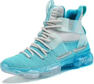 JMFCHI Kids Basketball Shoes High-top Sports Shoes Sneakers Durable Lace-up Non-Slip Running Shoes Secure for Little Kids Big Kids and Boys Girls