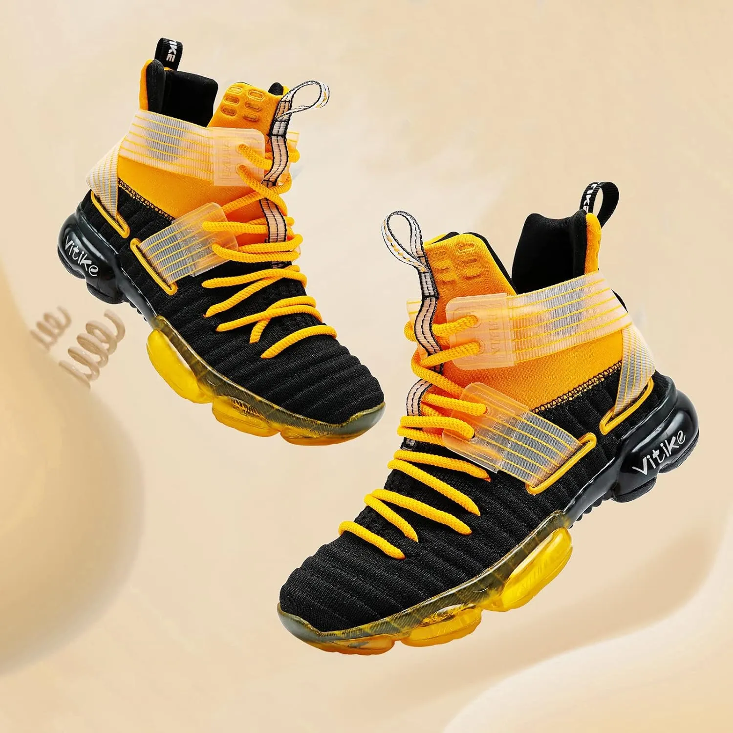 JMFCHI Kids Basketball Shoes High-top Sports Shoes Sneakers Durable Lace-up Non-Slip Running Shoes Secure for Little Kids Big Kids and Boys Girls
