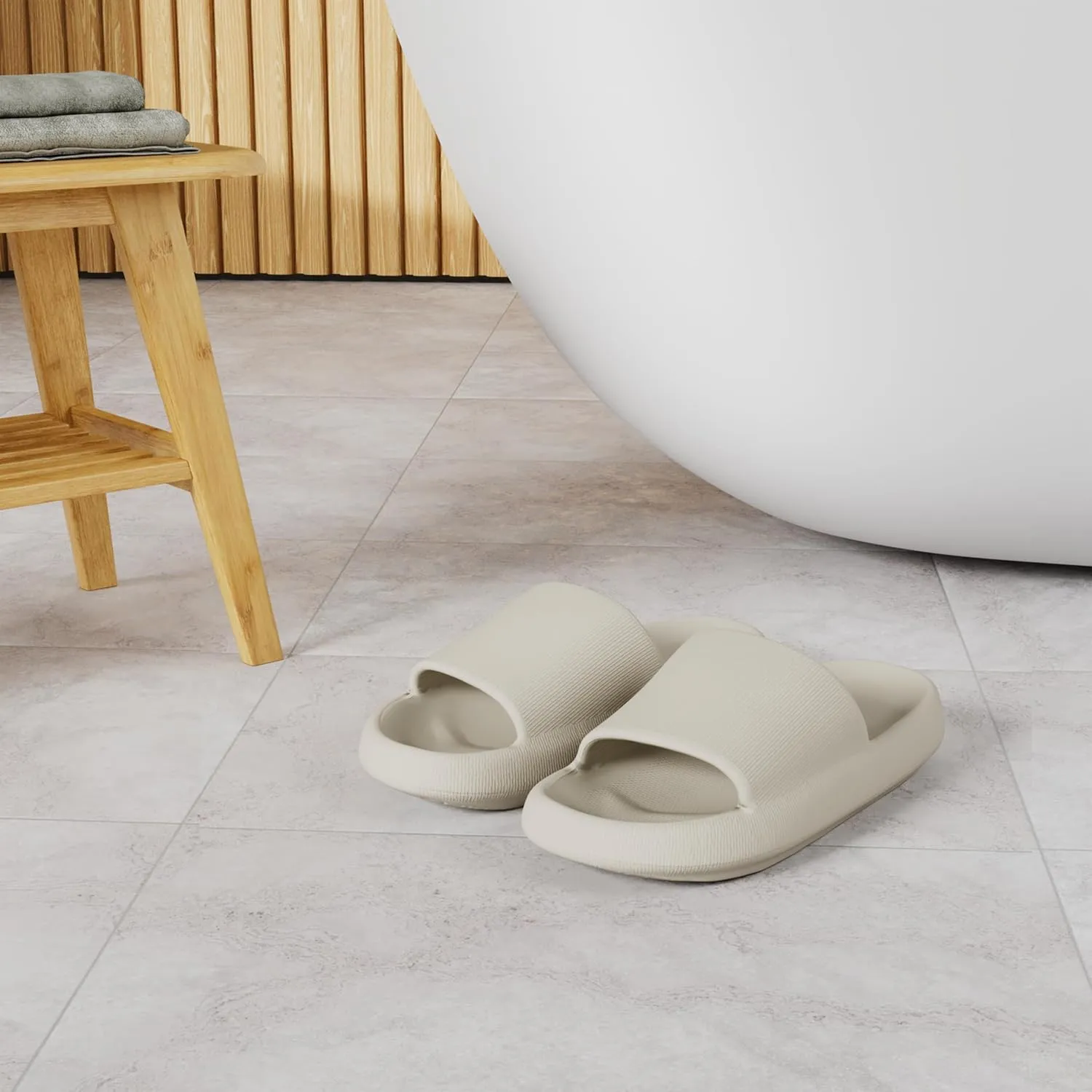 Joomra Pillow Slippers for Women and Men Non Slip Quick Drying Shower Slides Bathroom Sandals | Ultra Cushion | Thick Sole
