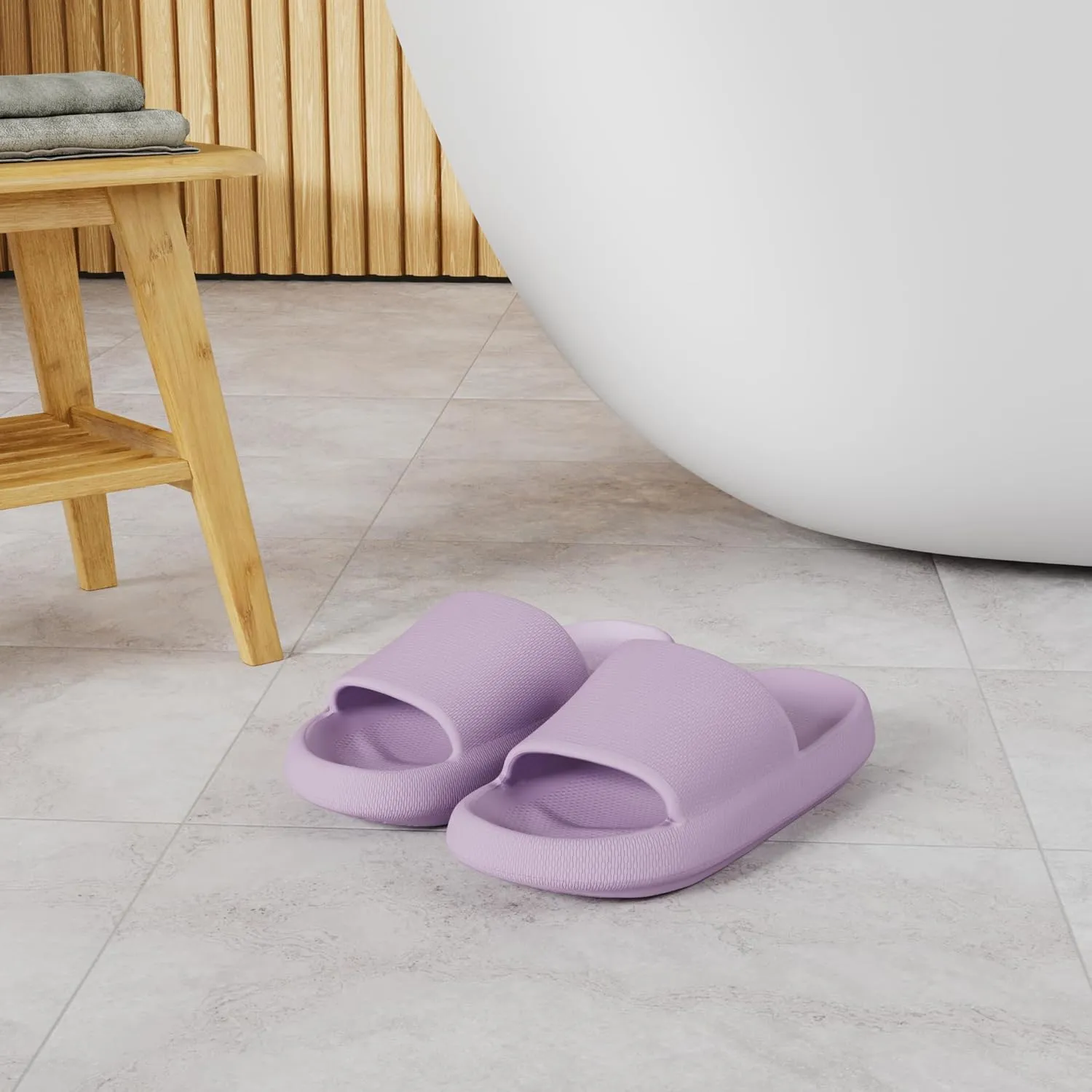 Joomra Pillow Slippers for Women and Men Non Slip Quick Drying Shower Slides Bathroom Sandals | Ultra Cushion | Thick Sole